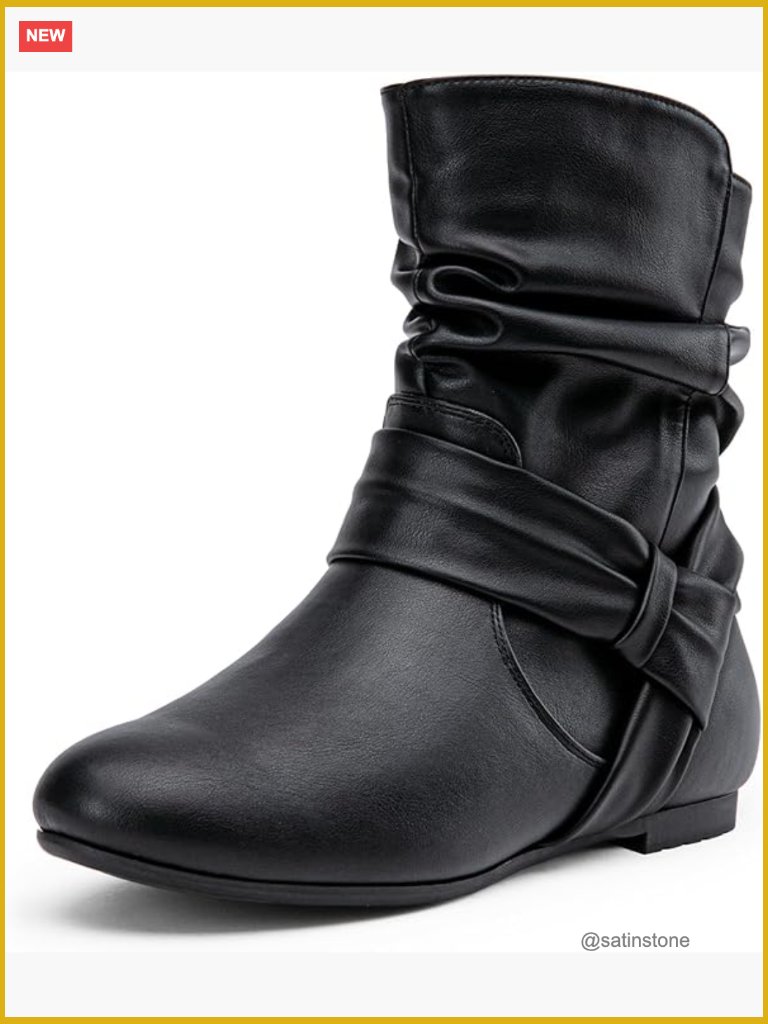 Slouch Ankle Flat Boots Faux Suede Low Heel Zip Booties